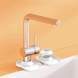 Silicone Faucet Mat for Kitchen Tap Compact Sink Splash Guard Protectors Behind Draining,Clear 2PCS