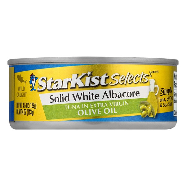 StarKist E.V.O.O. Solid White Albacore Tuna in Extra Virgin Olive Oil - 4.5 oz Can (Pack of 12)