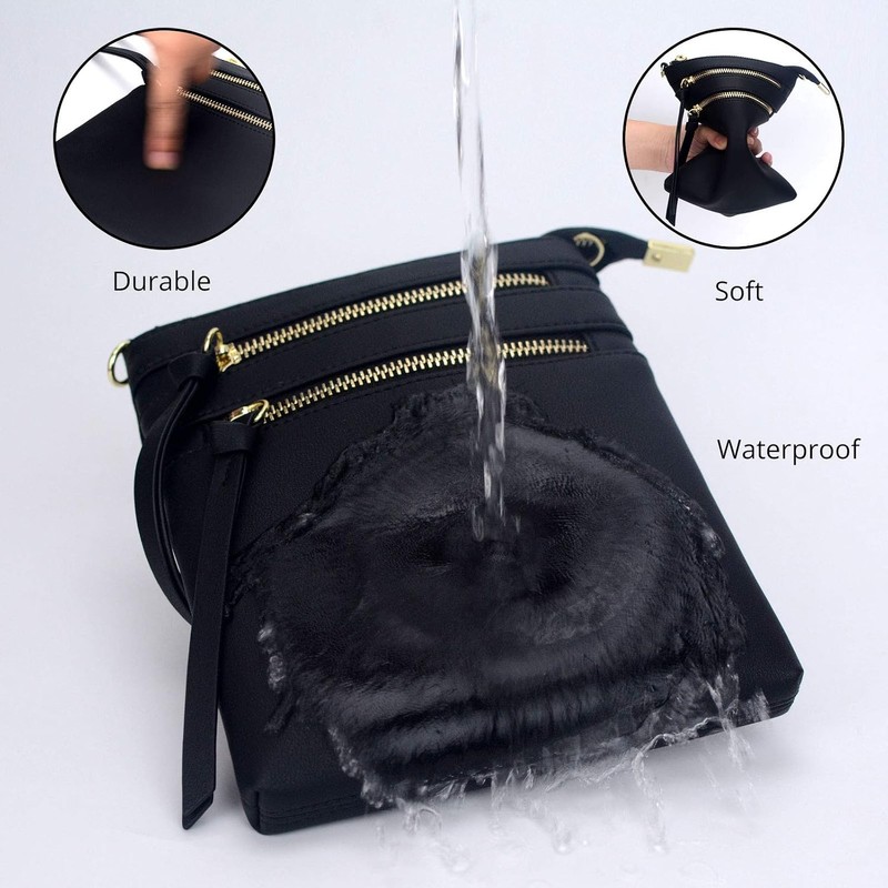 Bveyzi Women's Small Crossbody Purse Multi-Pocket Lightweight Crossover Travel Bag