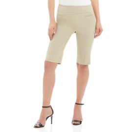 REKUCCI Women's Ease into Comfort Pull-On Modern City Shorts (8, Stone)