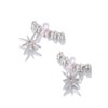 ONNFMH Gorgeous Star CZ Non-Allergy Non Hole Earrings, Resin Silver