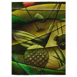pingpi Golf Garden Flag,Vintage Golf various elements design Double Sided Burlap Garden Flag 12.5"x18"