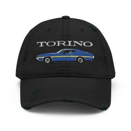 JG Infinite 1972 Gran Torino Blue Muscle Car Owner Distressed Dad Hat