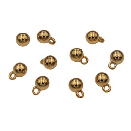 Gold Shiny Ball Buttons Small Metal Buttons Mini Ball Eyelet Buttons 7 mm Pack of 10