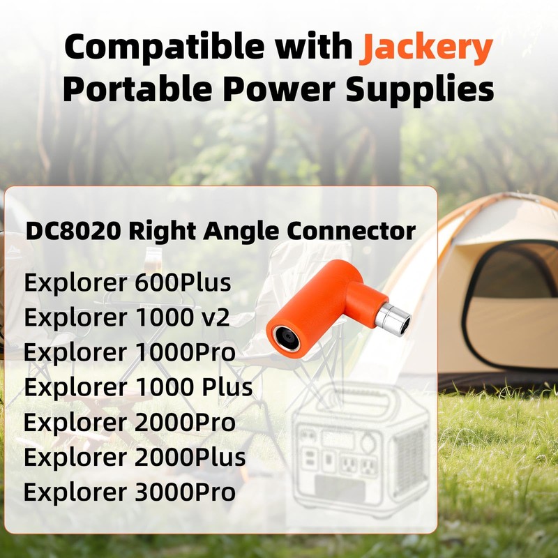 DC 7909 Female to DC 8020 Male Adapter, 90 Degree