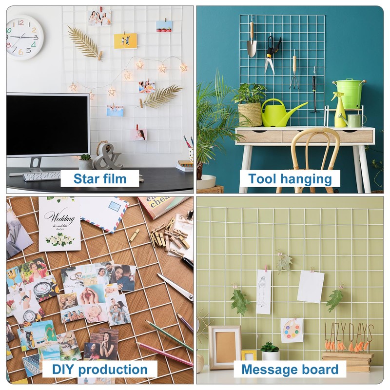 sourcing map 2Pcs Wire Wall Grid Panel, 8" x 8"