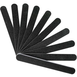 Karlash - 10 limas de uñas profesionales de doble cara 100/180 Grid Emery Board Grit Black Gel para manicura y pedicura