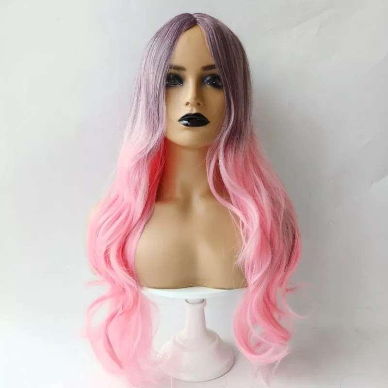 Bonniful Peluca Balayage Larga Fibra Natural Cabello Ondulada Dama