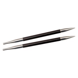KnitPro 3 mm Karbonz Interchangeable Normal Circular Needles, Black and Silver