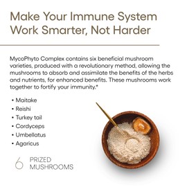 EcoNugenics EcoNugenics MycoPhyto Complex: Mushroom Supplement for Intensive Immune Support ?60 Capsules ?Includes Turkey Tail, Reishi, Cordyceps, Maitake & More ?Energy, Gut Health & Nootropic Brain Support