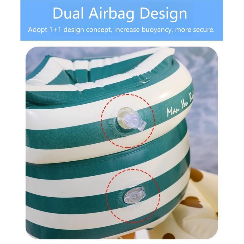 Arm Floaties for Kids and Adults - Vintage Striped Pool
