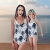 IFFEI Mommy and Me Family Matching Swimsuits Coconut Tree Printed