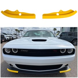 WildWell Front Bumper Lip Splitter for 2015-2024 Dodge Challenger R/T Scat Pack Accessories, Front Lip Protector Cover Yellow Non-Widebody