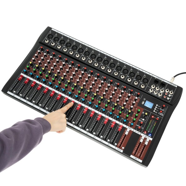 TBvechi Professional 16 Channels Bluetooth Line Live Mixing Studio Audio