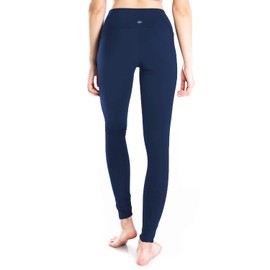 Yogipace Petite Women's High Waisted Yoga Leggings Workout Gym Active Pants Hidden Pocket,25",Navy Blue,Size M