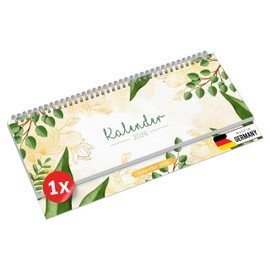 PRIMUS PRINT Desk Calendar 2026 Landscape Weekly Calendar - 112 Pages Appointment Calendar and Annual Calendar - 297 x 130 mm - 75 g Natural Paper, Wire-Bound, Holidays and School Holidays - [Single