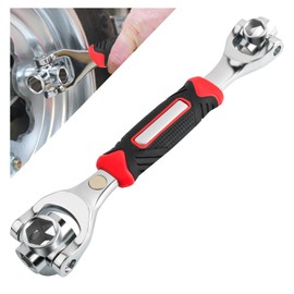 carleef 9.84" 8-in-1 Magnetic Lug Wrench with 8mm-21mm Socket,360° Rotating Head Lug Nut Removal Tool Used as Hexagon Lug Nut Socket Set,Multi-Functional Socket Wrench Car Accessories