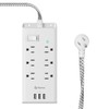 STEREN Multicontacto de 6 Salidas horizontales y Triple Cargador USB