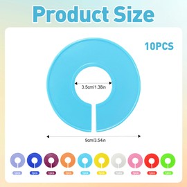 10PCS Wardrobe Dividers Round Clothes Rail Dividers Color Plastic Wardrobe Hanger Separator Reusable Clothes Hanger Dividers Keep It Tidy for Baby Adult Home Cloth Store（10 Colors）