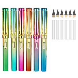 DOETYD 6pcs Infinity Pencils Durable Writing Everlasting Pencil Forever Inkless Pencil with Eraser for Writing Drawing School Office Home