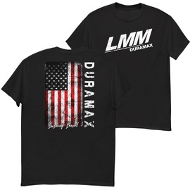 LMM Duramax T-Shirt Mens Diesel Truck Shirt with American Flag Design