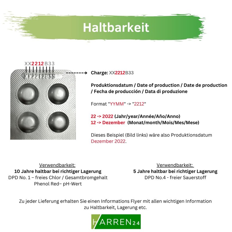 harren24 Test Tablets for Shake Testers (Rapid) for Chemical Water