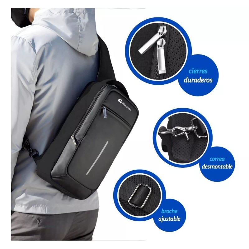 Bluelander Mochila Cruzada Pechera Bandolera Antirrobo Usb Moda Casual