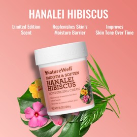 NATURE WELL Hanalei Hibiscus Smooth & Soften Moisturizing Cream For Face & Body, Infused With Natural Oils & Extracts, Restores Skin Moisture Barrier, 16 Oz.
