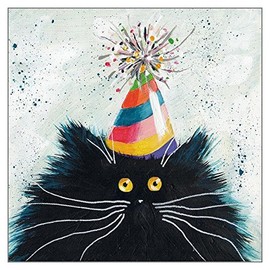 STUNNING 'PARTY CAT' CAT GREETING CARD BY KIM HASKINS