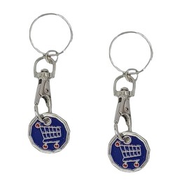 Fabulouz 2pc Trolley Token Set | Shopping Trolley Token | New £1 Pound Coin Trolley Token | Trolly Coin UK | Trolley Coins Key Ring | Supermarket Cart Shopping Trolleys Keyring | Gift |(FUNKY TROLLEY)