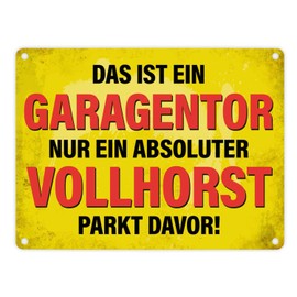 Trendaffe Jigsaw Puzzle – Metal Message Plaque A Full A Garage Door Only Horst Parkt Davor