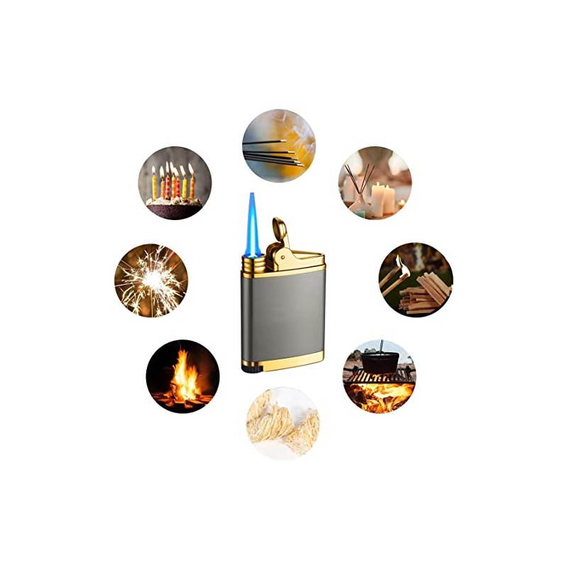 Pocket Torch Lighter, Jet Flame Butane Lighter with Flame Dial,
