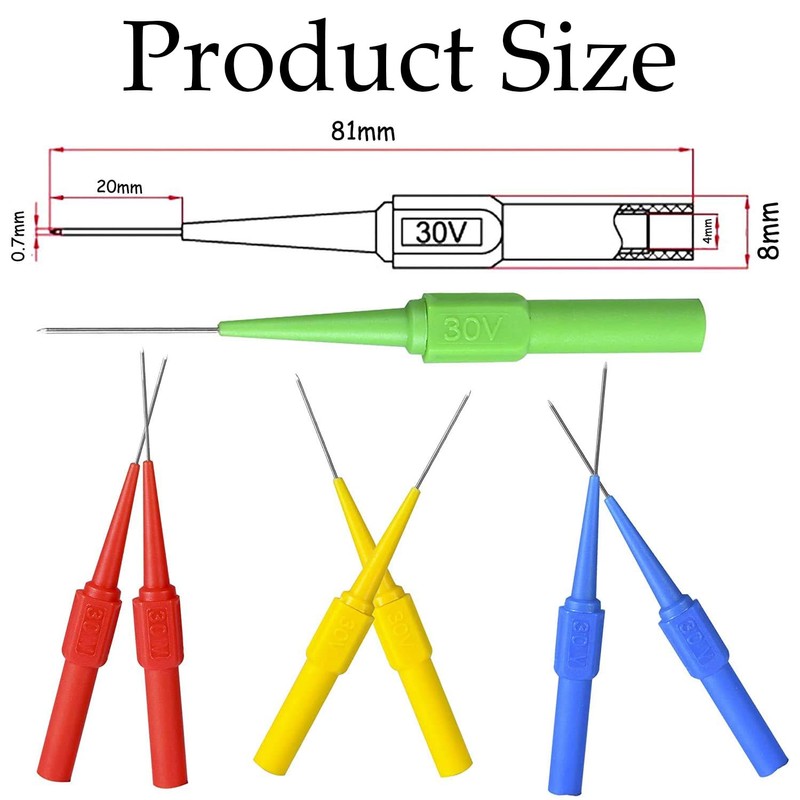 15 Pcs back probe pins,Multimeter probe pins with 4mm Female