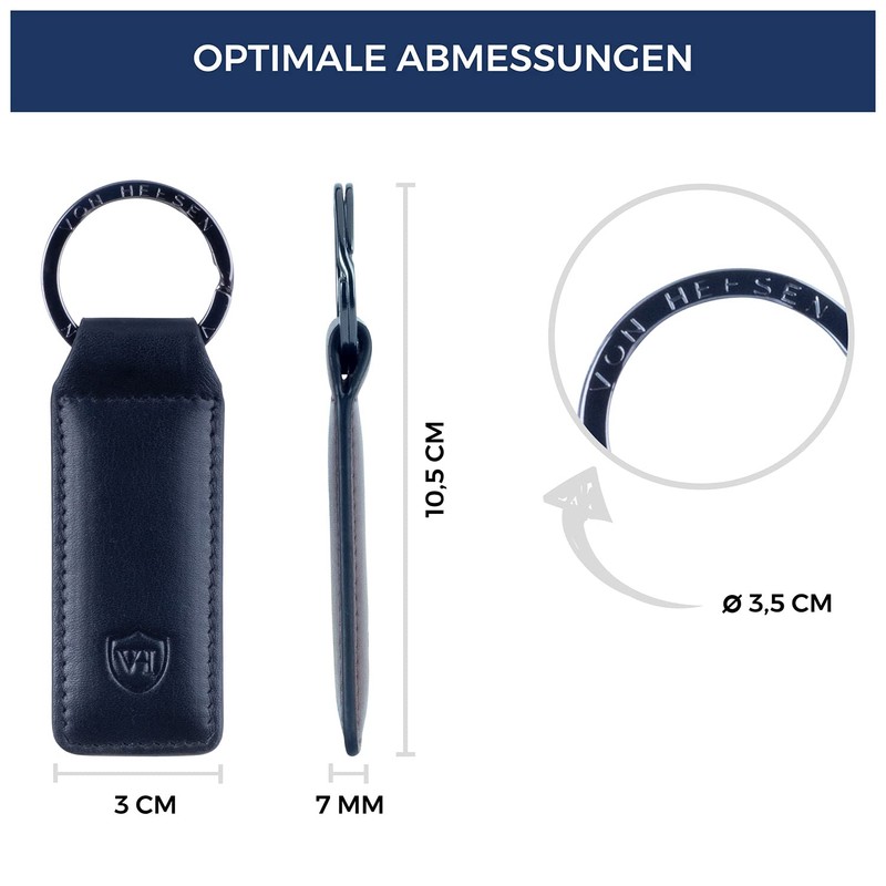 VON HEESEN® Leather Keyring with Gift Box, Key Organiser Lanyard,
