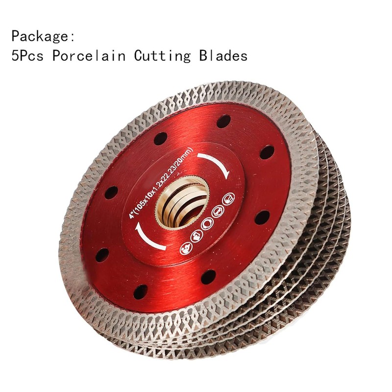marddpair 5Pcs 4 Inch Diamond Porcelain Saw Blades Ceramic Cutting