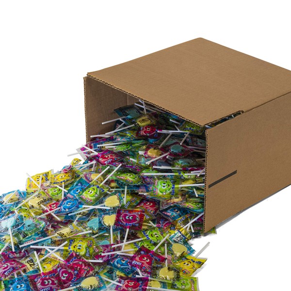 Zazers Bat-Bat Lollipop Hard Candy, Assorted Lollipops Suckers Flavors, Lolly Varieties, Kosher Lollipops Suckers, Individually Wrapped Heart Shaped Suckers Candy Bulk Candy Pack of 500