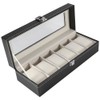 Fdit 6 Slots Leather Watch Box PU Leather Box Case
