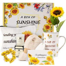 TOYIYAR Birthday Gifts for Women, Self-Care Gift Box for Women - Sunshine & Sunflower Themed Relaxation Set, Encouragement Care Package for Best Friend (Birthday/Get Well/Thinking of You)