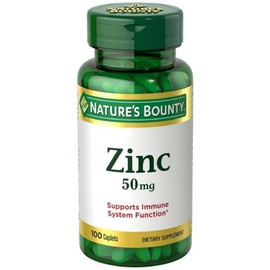 Nature's Bounty Zinc, Immune Support, 50 mg, Caplets, 100 Ct (Pack of 2)