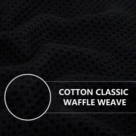 smiry Cotton Kitchen Dish Towels, 13" x 28", 4 Pack Waffle Weave Kitchen Towels, Ultra Soft Absorbent Quick Drying Dish Cloths, Black