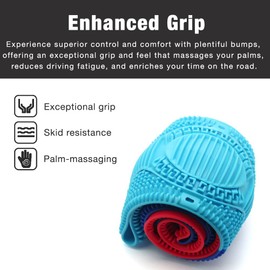 SEGADEN Massage Grip Soft Silicone Car Steering Wheel Cover Universal Anti-Slip Design 13-16 inch Protective Case Three Color Matching