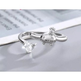 Sanrio Japan Sanrio Cinnamoroll S925 Sterling Silver Diamond Ring adjustable Ring Women