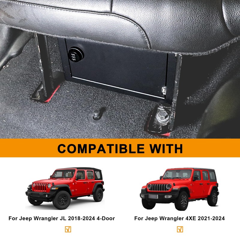 BESTAOO Under Seat Storage Lock Box Gun Safe Security Locking