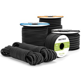 Brotree Bungee Cord, Shock Cord, Round Elastic Cord, 0.2 inch (6 mm), High Elasticity Elastic Rope, 32.8 ft (10 m), Stretch Cord, Elastic Band, Repair Cord, Tent Pole Repair, Light Truck, Cargo