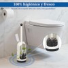 Juego 2 Cepillo para Baño con Soporte, Mango Largo Blanco