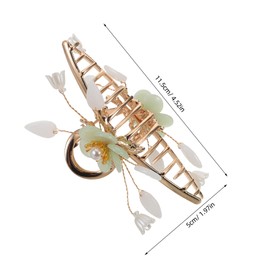 FRCOLOR Floral Hair Claw Clip with Pearl Accent Vintage Flower Hair Clip for Women Elegant Retro Bun Holder for Daily Wear and Special Occasions