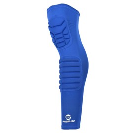 EXTRA Padded Compression Shin and Knee Sleeve - Blue - Size: Adult Medium, Color: Blue