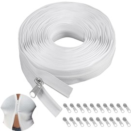 Buy Zip, 10 Metres, Zip Buy, Endless Zip with Zip, Zip, with 20 Zip Pulls, for Bed Linen, Clothing Bag
