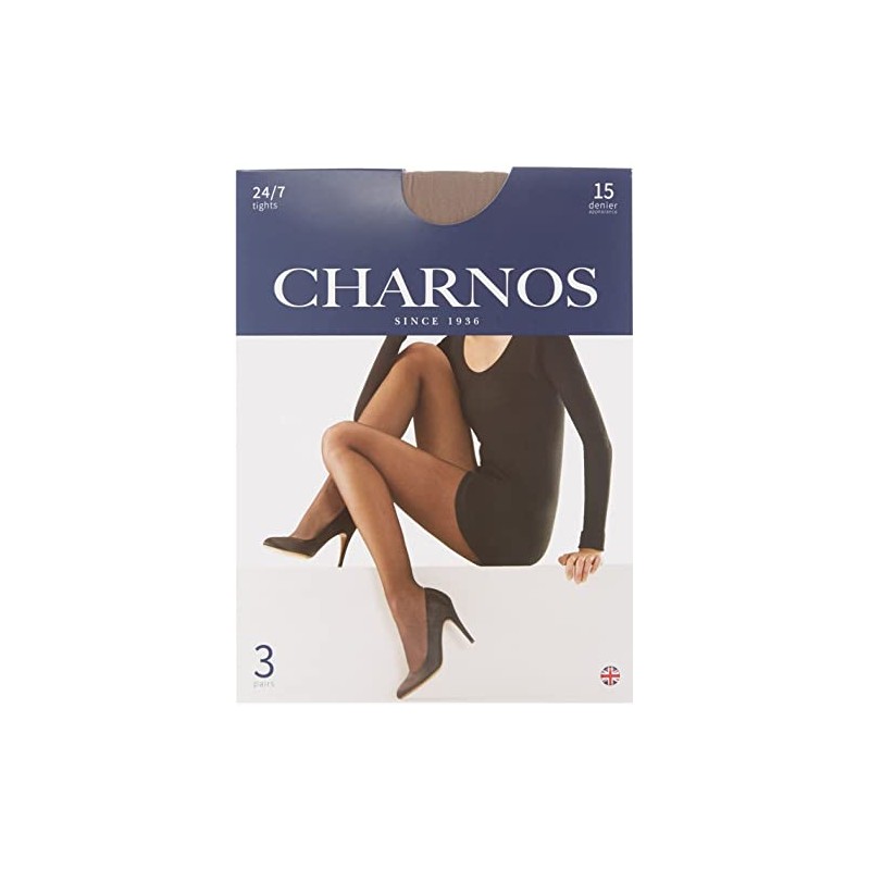 Charnos Womens 7 15D Sheer 3PP Tights Smoke 14 (L)