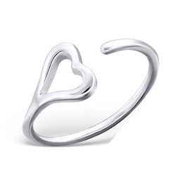 Love Heart Midi Ring 925 Sterling Silver